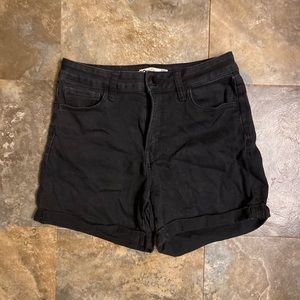 SO High Rise Midi Black Denim Shorts size 9